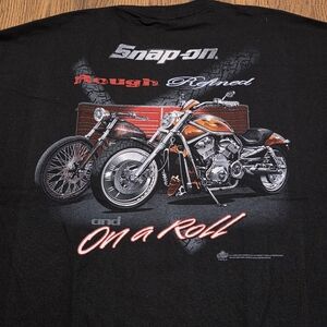 Vintage Snap-On Tools Biker T-Shirt M&O Heavyweight Biker Tee Mens Large D70